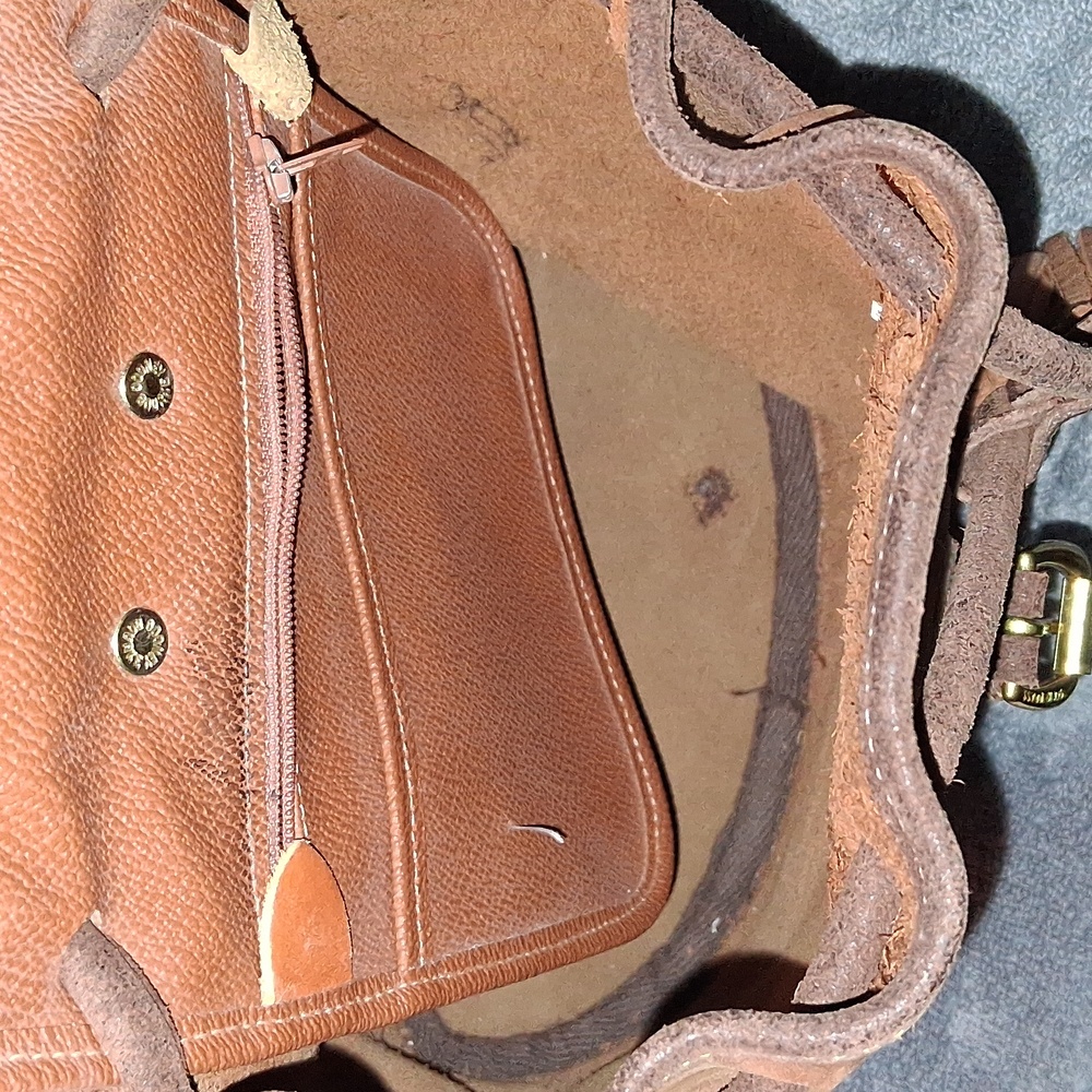 Rare Vintage Dooney And Bourke Suede Tan Leather Backpack Like New - Picture 8 of 16